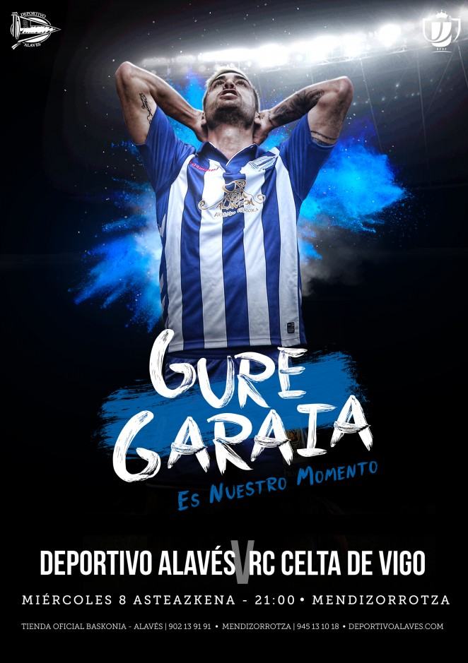 Jugador premiado con 2 entradas para presenciar de forma GRATUITA y en directo el encuentro de Copa del Rey Deportivo Alaves-Real Club Celta de Vigo.